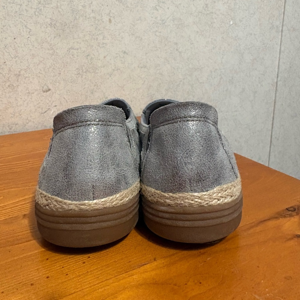 Clark’s Elaina Ruby Women's Leather Espadrille Gray Pewter Loafers size 7.5 - Picture 4 of 8